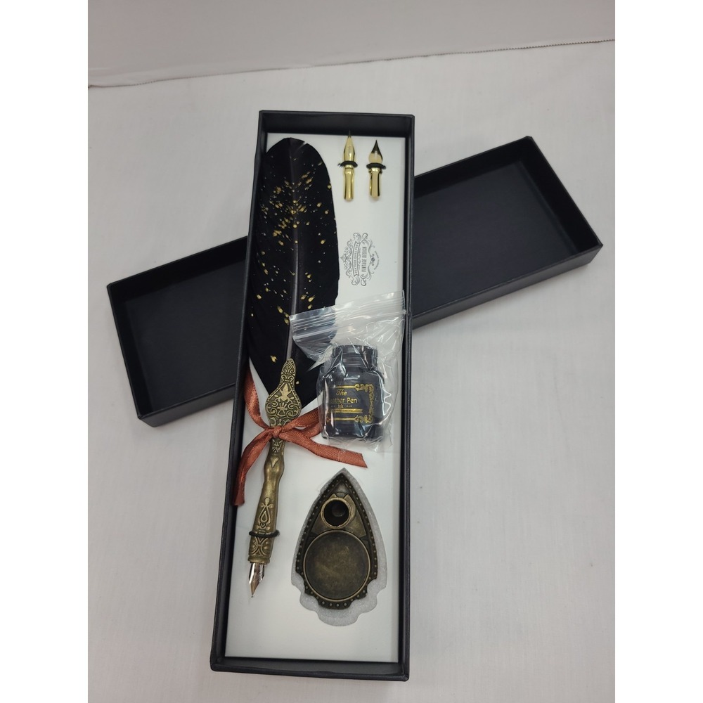 Feather Quill‎ Pen and Ink Set Calligraphy Pen for Writing 3 Nibs
